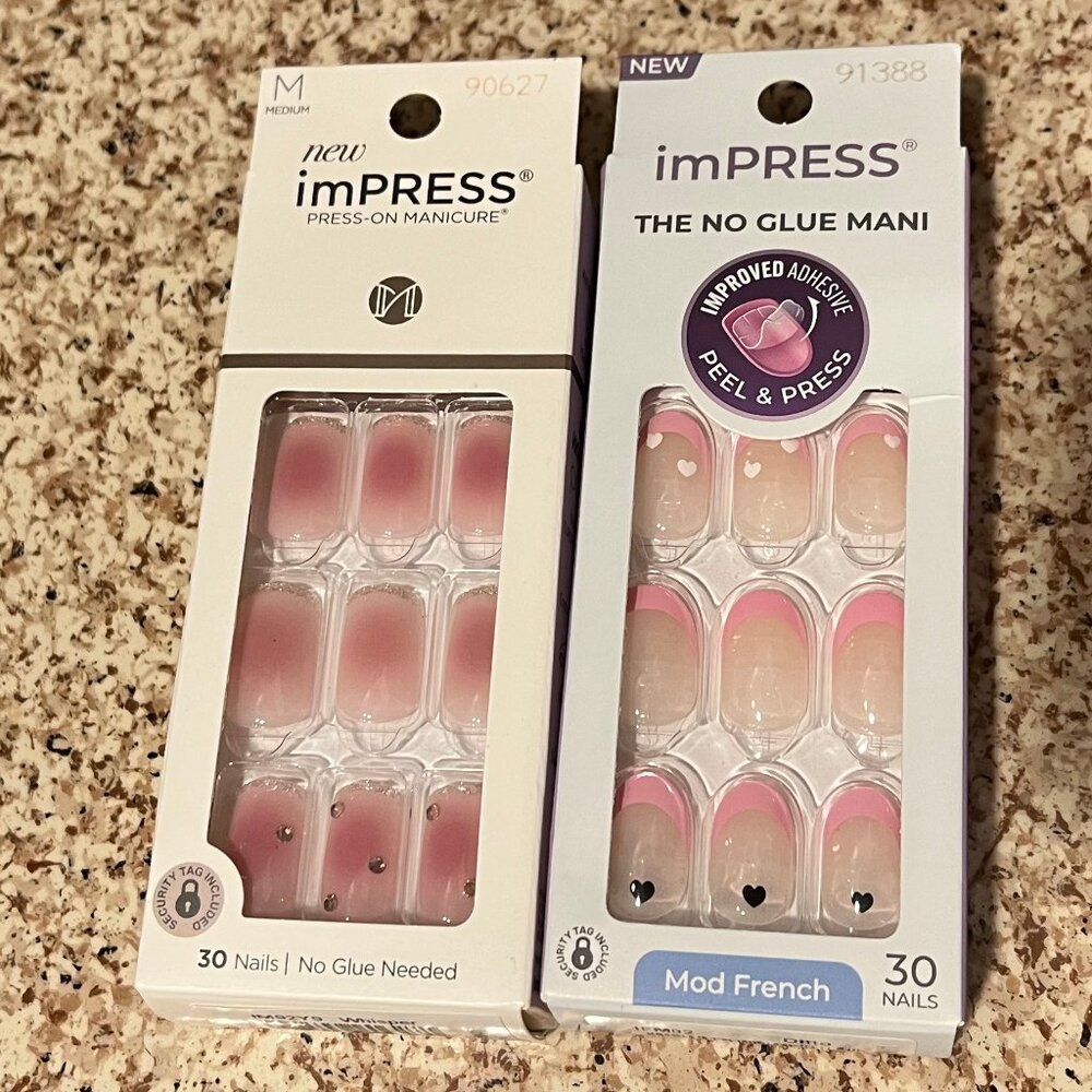 Kiss Press On Nails, Kiss Impress Whisper, Kiss Impress Ditto, Kiss Nails